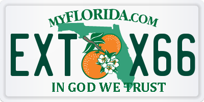 FL license plate EXTX66