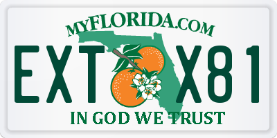 FL license plate EXTX81