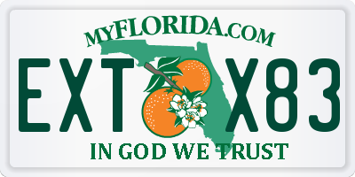 FL license plate EXTX83