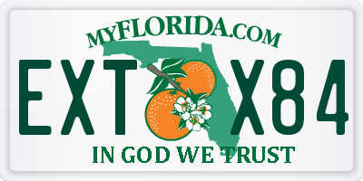 FL license plate EXTX84