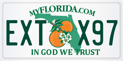 FL license plate EXTX97