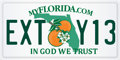 FL license plate EXTY13