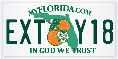 FL license plate EXTY18
