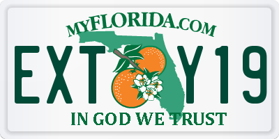 FL license plate EXTY19