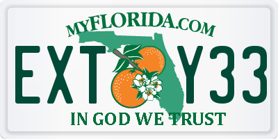 FL license plate EXTY33