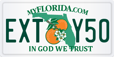 FL license plate EXTY50