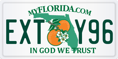 FL license plate EXTY96