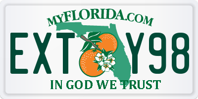 FL license plate EXTY98