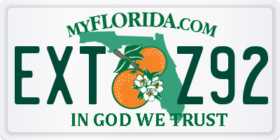 FL license plate EXTZ92