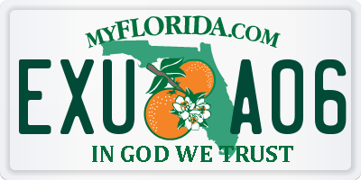 FL license plate EXUA06