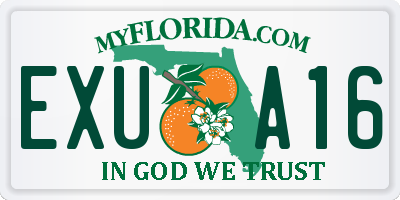 FL license plate EXUA16