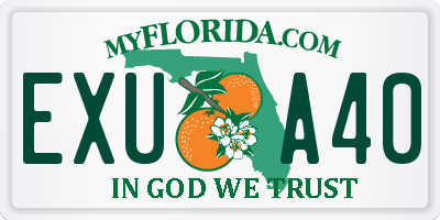 FL license plate EXUA40
