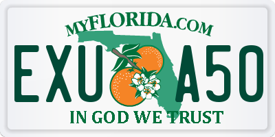 FL license plate EXUA50