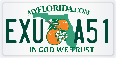 FL license plate EXUA51