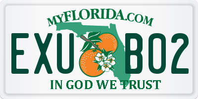FL license plate EXUB02