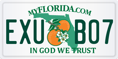 FL license plate EXUB07