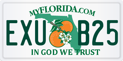 FL license plate EXUB25
