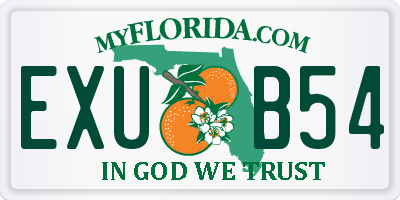 FL license plate EXUB54