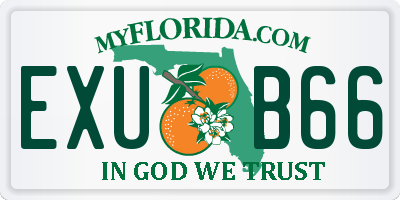 FL license plate EXUB66
