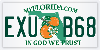 FL license plate EXUB68
