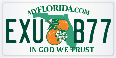 FL license plate EXUB77