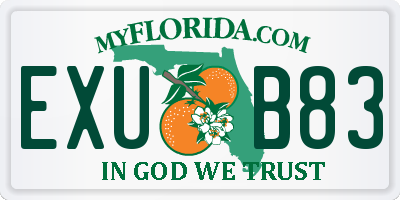 FL license plate EXUB83