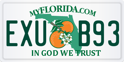 FL license plate EXUB93