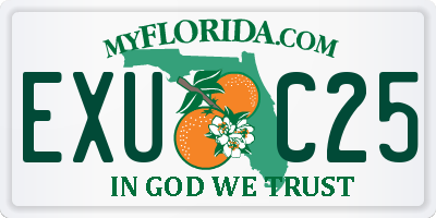 FL license plate EXUC25