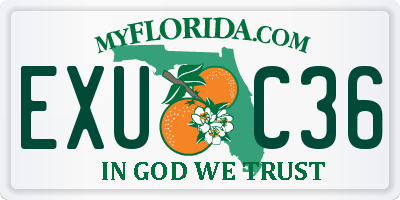 FL license plate EXUC36