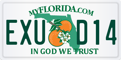 FL license plate EXUD14