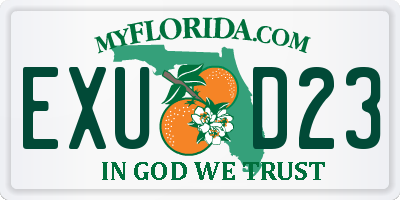 FL license plate EXUD23