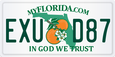 FL license plate EXUD87