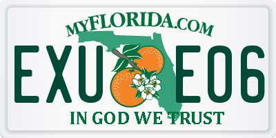 FL license plate EXUE06