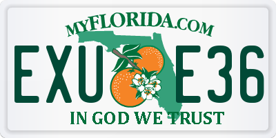 FL license plate EXUE36