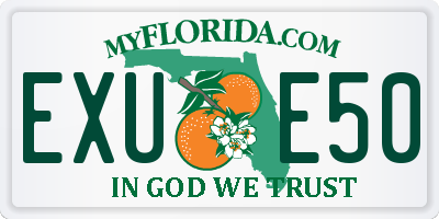 FL license plate EXUE50