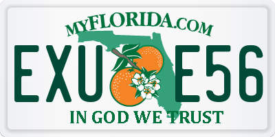 FL license plate EXUE56