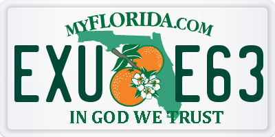 FL license plate EXUE63