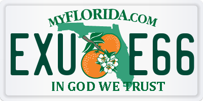 FL license plate EXUE66