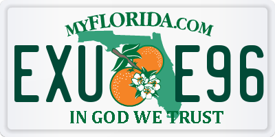 FL license plate EXUE96