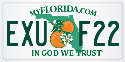 FL license plate EXUF22