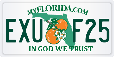FL license plate EXUF25