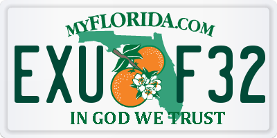 FL license plate EXUF32