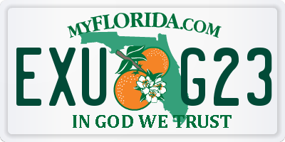 FL license plate EXUG23