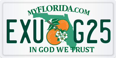 FL license plate EXUG25
