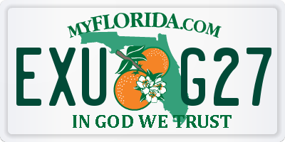 FL license plate EXUG27