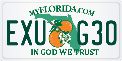 FL license plate EXUG30