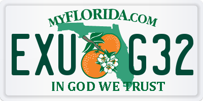 FL license plate EXUG32