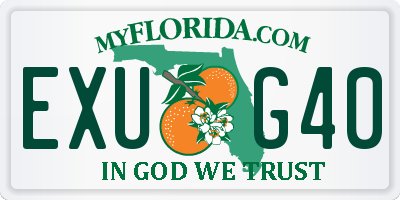 FL license plate EXUG40