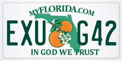 FL license plate EXUG42