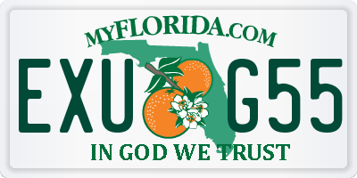 FL license plate EXUG55